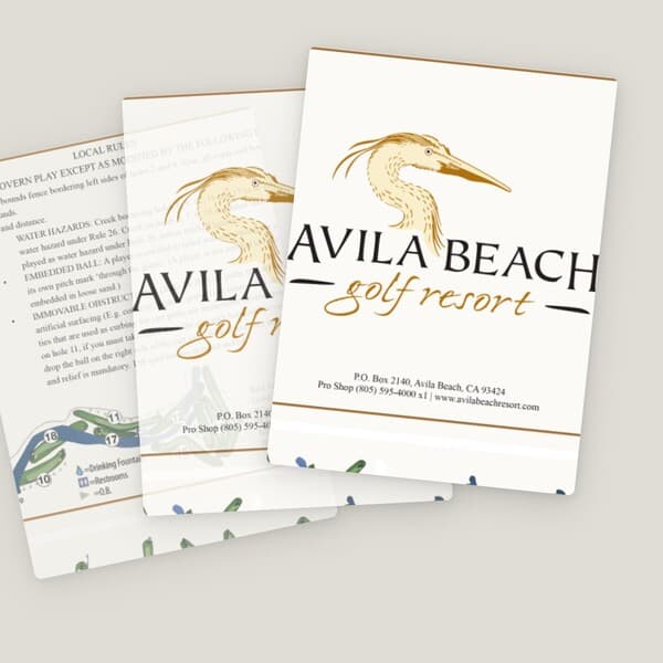 Avila Beach Golf Resort custom scorecard