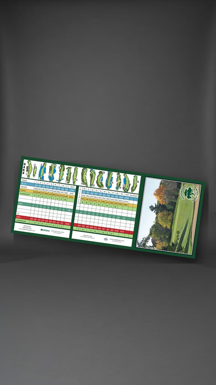 Edgewood Golf Club custom scorecard