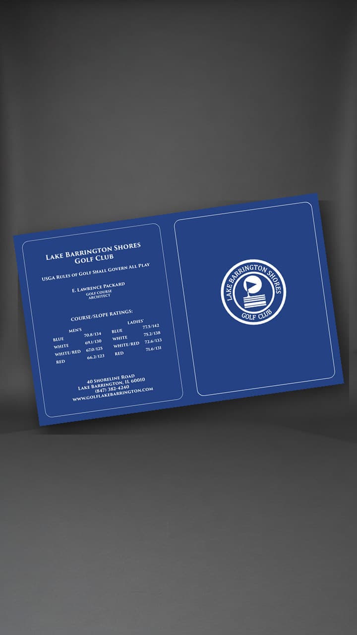 Lake Barrington Shores Golf Club custom scorecard