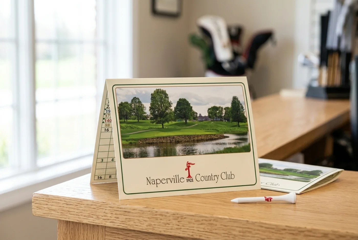 Printed golf course scorecard